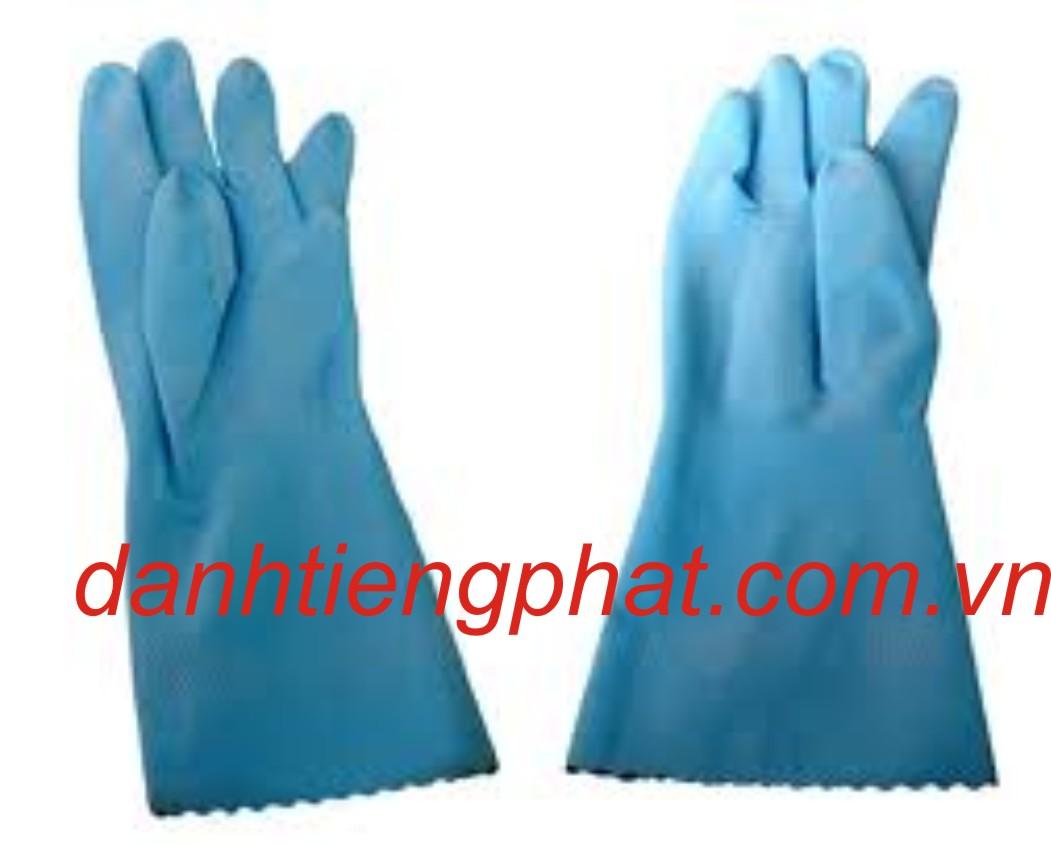Găng tay nhựa xanh -...